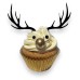 Cupcake topper gewei zwart